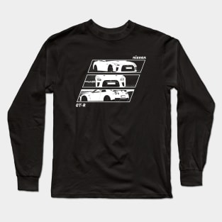 NISSAN GT-R R35 Black 'N White Archive 2 (Black Version) Long Sleeve T-Shirt